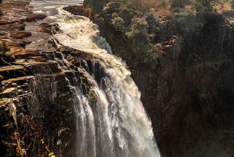 Victoria Falls (Mosi-oa-Tunya), view from Zimbabwe side at dry season