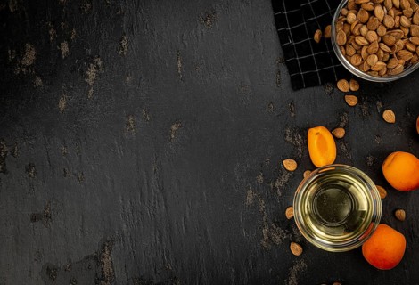 Apricot Kernel Oil as detailed close up shot (selective focus)