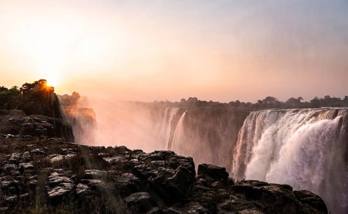 The great Victoria Falls (view from Zimbabwe side) during dry season