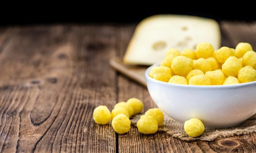 Portion of fresh made Cheese Balls (close-up shot, selective focus)