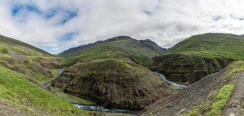 Icelandic scenery in the northern part of the country at a cloudy day