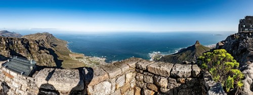 View from Table Mountain (Cape Town, South Africa) at a sunny day