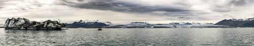 High resolution and detailed panorama shot from the Jokulsarlon Glacier Lagoon Iceland