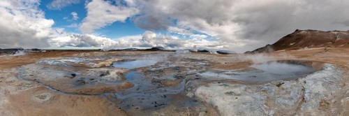 Hverir Geothermal Area (in the northern port of Iceland) during summertime