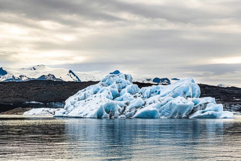 Famous Glacier Lagoon in Jokulsarlon Iceland during sunset