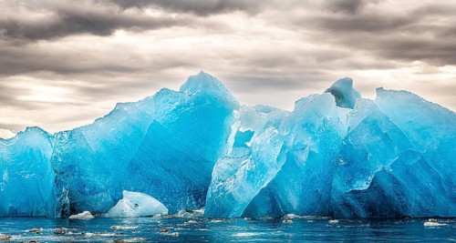 Famous Glacier Lagoon in Jokulsarlon Iceland during sunset