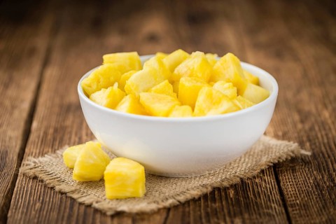 Some homemade Pineapple (sliced) as detailed close-up shot, selective focus