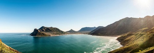 Hout Bay, Cape Town in South Africa panoramic view during winter