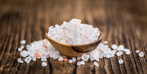 Portion of Pink Salt (close-up shot, selective focus)