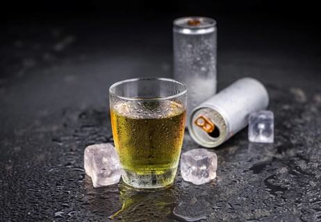 Some fresh Energy Drinks on a vintage slate slab, selective focus, close-up shot