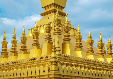 Architectural detail, Pha That Luang, Vientiane, Laos, Asia