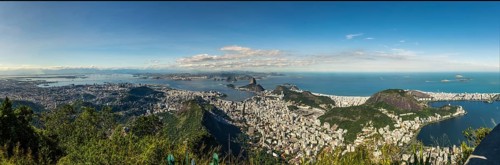Rio de Janeiro, Brazil, view from the CHrist the Redemtor stuate at a sunny day, South America