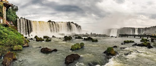 Iguazu Falls in South America during sunset (brasilian side)
