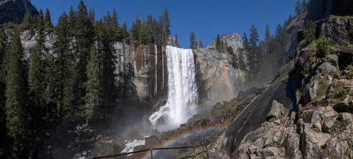 Vernal Falls panoramic view in Yosemite National Park