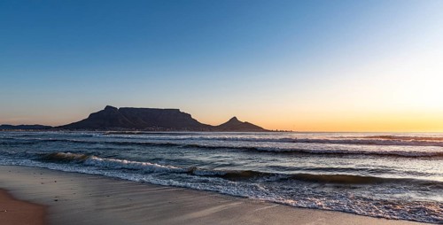 Cape Town, South Africa, at sunset (view from Bloubergstrand), Africa