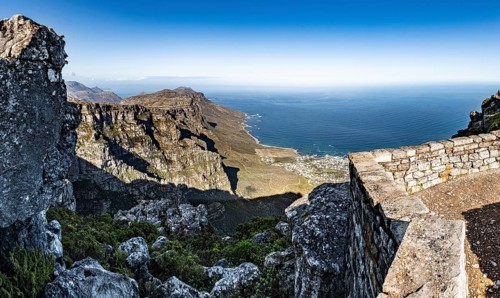 View from Table Mountain (Cape Town, South Africa) at a sunny day