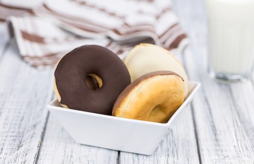 Fresh made Donuts as detailed close-up shots (selective focus)