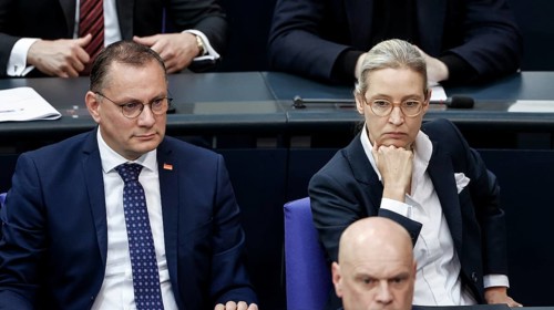 Alice Weidel, AfD parliamentary group leader and Tino Chrupalla, AfD federal chairman and AfD
