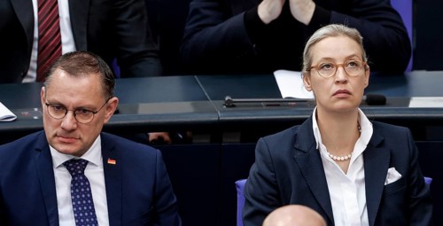 Alice Weidel, AfD parliamentary group leader and Tino Chrupalla, AfD federal chairman and AfD