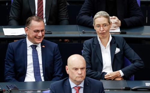Alice Weidel, AfD parliamentary group leader and Tino Chrupalla, AfD federal chairman and AfD