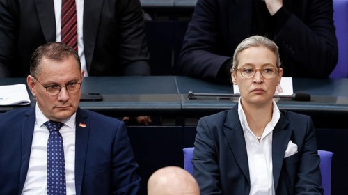 Alice Weidel, AfD parliamentary group leader and Tino Chrupalla, AfD federal chairman and AfD