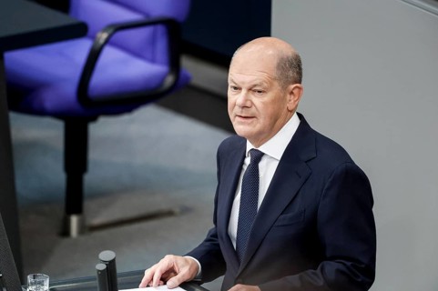 Federal Chancellor Olaf Scholz makes a government declaration in the German Bundestag, Berlin,