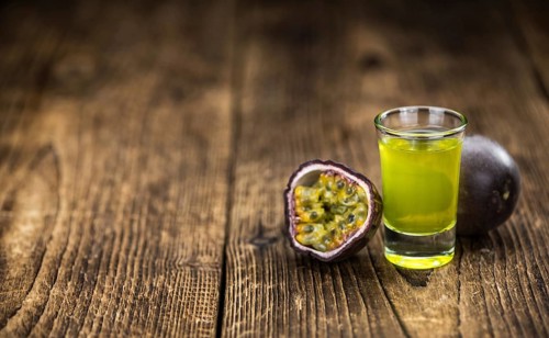 Passion Fruit Liqueur as detailed close-up shot, selective focus