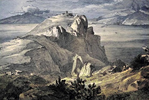 Italy, the Tiber Rocks or Tiber Rocks near Capri, digital reproduction of an original from the 19th