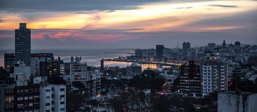 Montevideo, the capital of Uruguay at a very nice sunset
