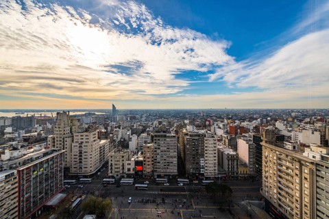 Montevideo (the capital of Uruguay in South America) at a very nice sunset