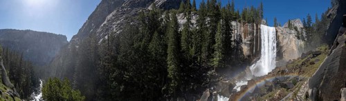 Vernal Falls panoramic view in Yosemite National Park