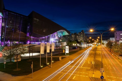 BMW Welt at night, Munich, Bavaria, Germany, Europe