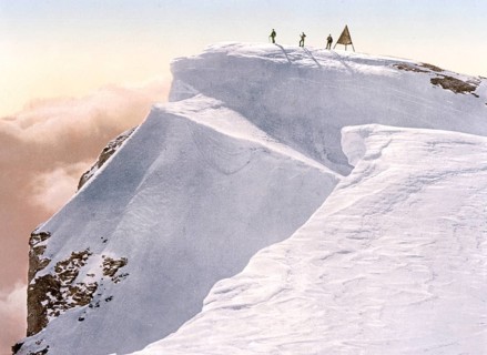 Spitze des Titlis, ein 3238 m ü. M. hoher Berg in der Gebirgsgruppe der Urner Alpen in der
