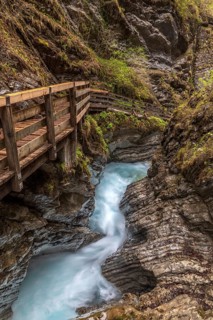 Wimbachklamm gorge in Ramsau near Berchtesgaden, Germany, Europe