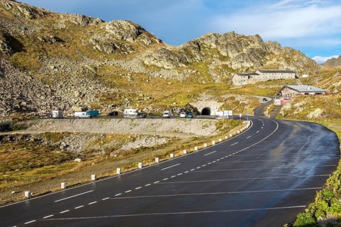 Top of Sustenpass, swiss mountain pass, Switzerland, Europe