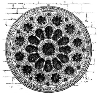 St Catherine's wheel or rose window, church window, round, central point, sectors, church