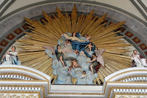 Cathedral, Zocalo, Mexico City, Distrito Federal, Mexico, Central America, Detail of the church