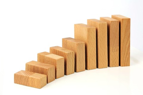 Chart with wooden blocks