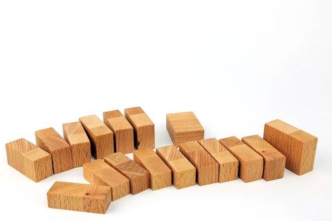 Chart with wooden blocks