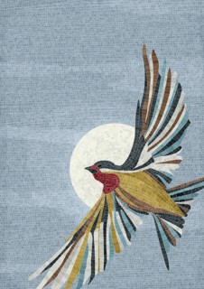 Swallow mosaic tiles, vector illustration