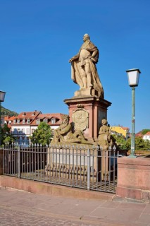 Germany, Heidelberg, June 28th 2024: Sculpture of Prince Elector Carl Theodor at Karl Theodor