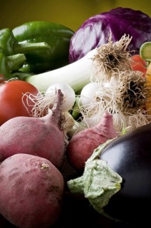 A selection of fresh organic vegetables