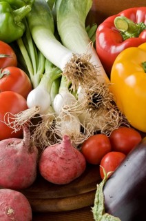 A selection of fresh organic vegetables