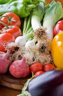 A selection of fresh organic vegetables
