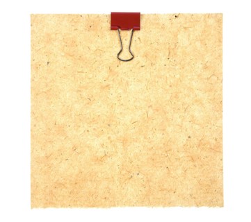 Old Style Paper With Red Metal Clip Isolated On White