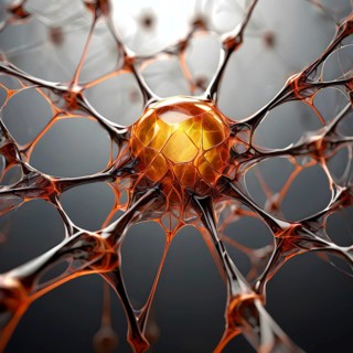 Network of interconnected shapes inspired by the structure of spider silk representing strength and