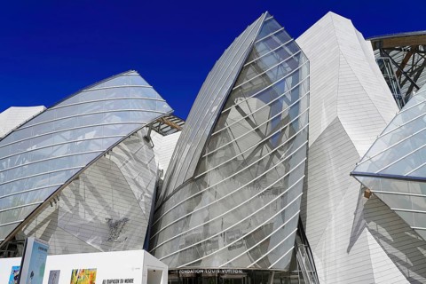 Fondation Louis Vuitton, private museum of modern art, architect Frank Gehry, Bois de Bologne,