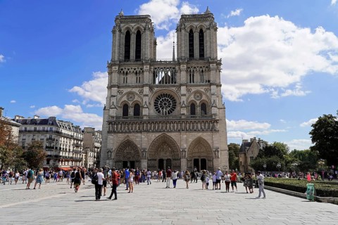Cathedral Notre Dame de Paris, west facade, Île de la Cité, Paris, France, Europe, Cathedral with