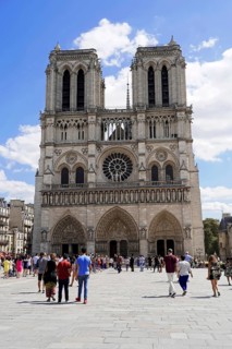 Cathedral Notre Dame de Paris, west facade, Île de la Cité, Paris, France, Europe, View of the