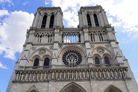 Notre Dame de Paris Cathedral, west façade, Île de la Cité, Paris, France, Europe, Gothic cathedral